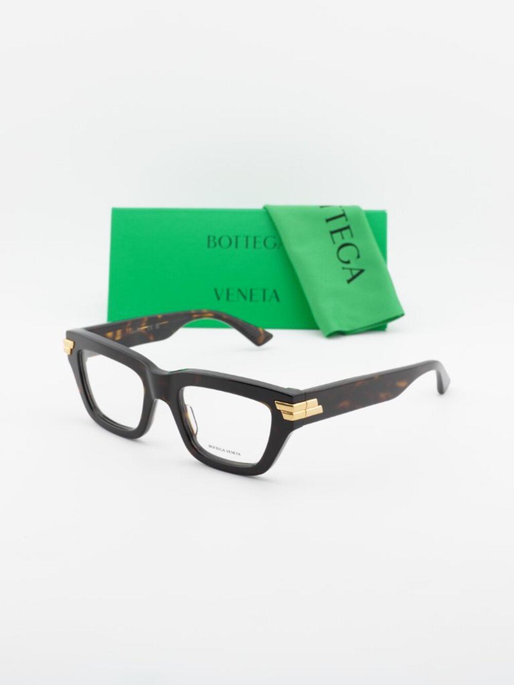Bottega Veneta BV1190O 002 Women Rectangle Eyeglasses 50mm – Havana